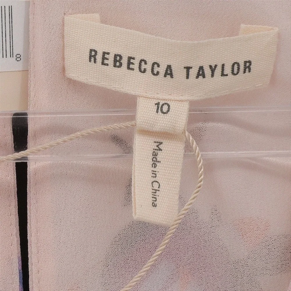 NWT‎ Rebecca Taylor Bellflower Floral Silk Dress Pink Size 10 Wedding Guest